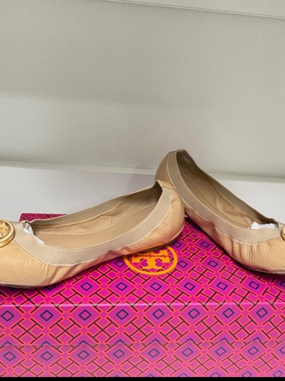 Tory Burch ballerina flats, size 8.5 in camellia pink